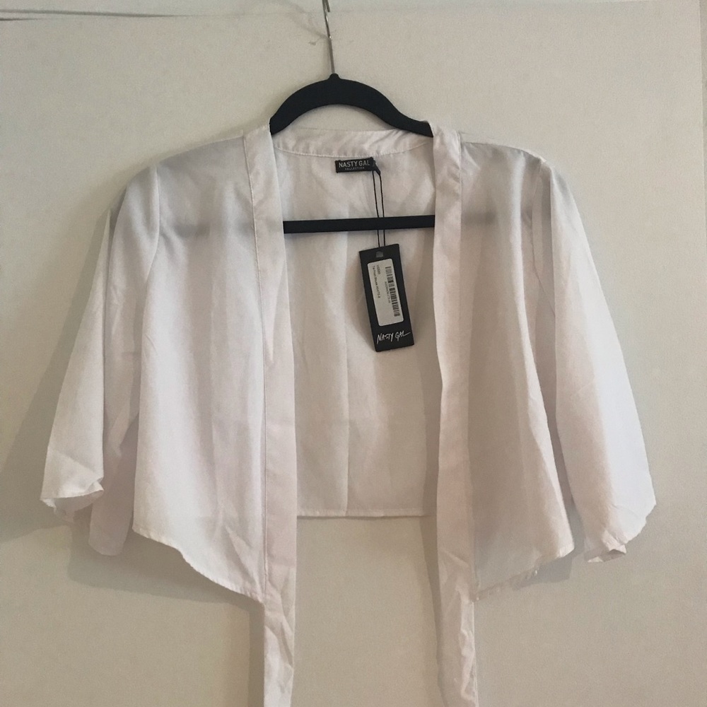 White front tie top